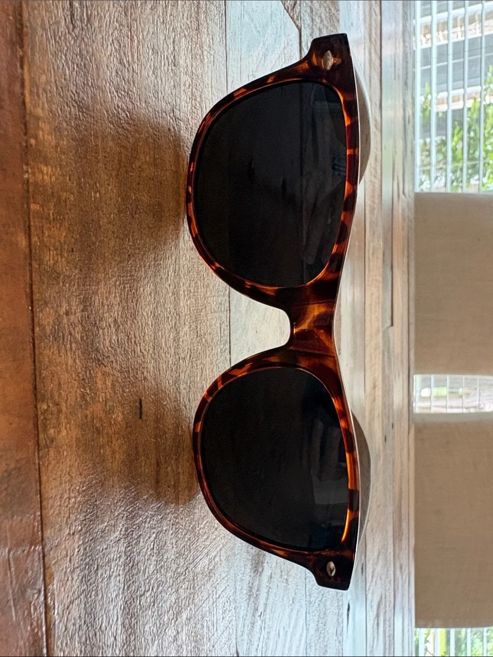 Woodies Tortoiseshell Sunglasses with case, guitar pick& cleaning cloth